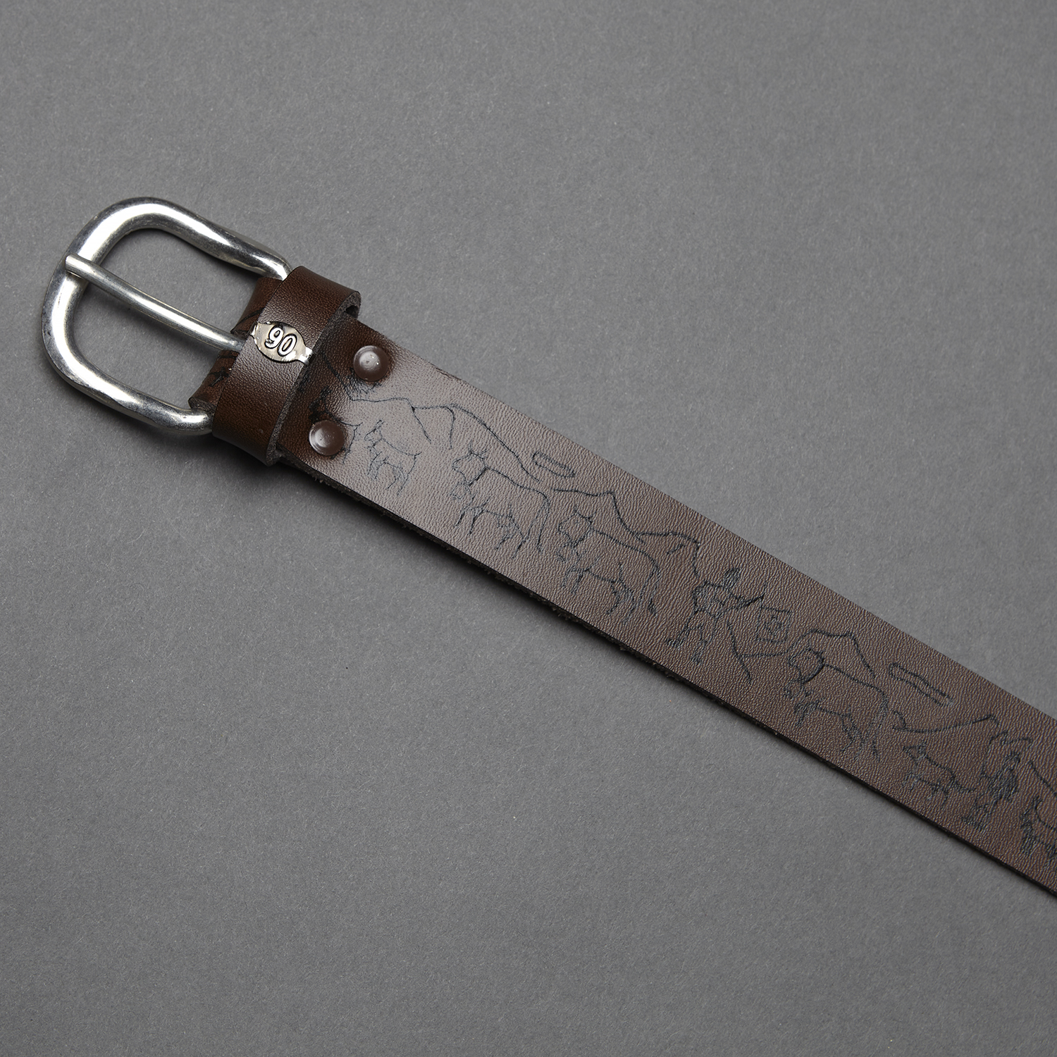 ceinture cuir brun alpage